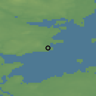Shaded relief of the 47 km around Juelsminde, drawn from the GMTED2010 grid