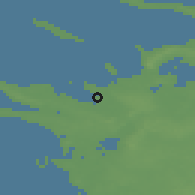 Shaded relief of the 47 km around Kalundborg, drawn from the GMTED2010 grid