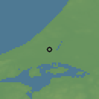 Shaded relief of the 47 km around Kås, drawn from the GMTED2010 grid