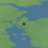Shaded relief of the 47 km around Kauslunde, drawn from the GMTED2010 grid