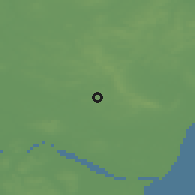 Shaded relief of the 47 km around Klokkerholm, drawn from the GMTED2010 grid