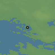 Shaded relief of the 47 km around Køng, drawn from the GMTED2010 grid