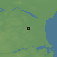 Shaded relief of the 47 km around Kongerslev, drawn from the GMTED2010 grid