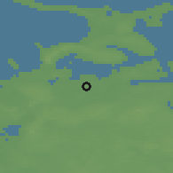 Shaded relief of the 47 km around Kundby, drawn from the GMTED2010 grid