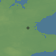 Shaded relief of the 47 km around Lellinge, drawn from the GMTED2010 grid