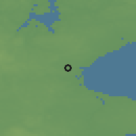 Shaded relief of the 47 km around Lille Skensved, drawn from the GMTED2010 grid
