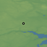 Shaded relief of the 47 km around Lindved, drawn from the GMTED2010 grid