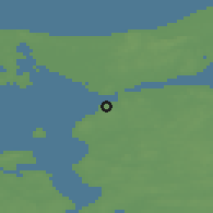 Shaded relief of the 47 km around Løgstør, drawn from the GMTED2010 grid