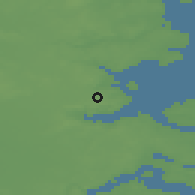 Shaded relief of the 47 km around Løjt Kirkeby, drawn from the GMTED2010 grid