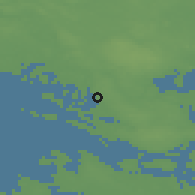 Shaded relief of the 47 km around Lundby, drawn from the GMTED2010 grid