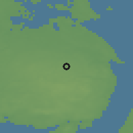 Shaded relief of the 47 km around Måre, drawn from the GMTED2010 grid