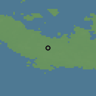 Shaded relief of the 48 km around Maribo, drawn from the GMTED2010 grid