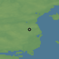 Shaded relief of the 47 km around Mårslet, drawn from the GMTED2010 grid