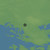 Shaded relief of the 47 km around Mogenstrup, drawn from the GMTED2010 grid