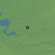 Shaded relief of the 47 km around Møldrup, drawn from the GMTED2010 grid