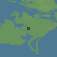 Shaded relief of the 48 km around Møllehave, drawn from the GMTED2010 grid