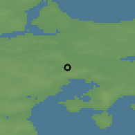 Shaded relief of the 47 km around Mørke, drawn from the GMTED2010 grid