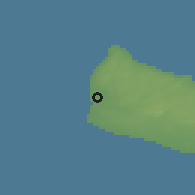 Shaded relief of the 47 km around Muleby, drawn from the GMTED2010 grid