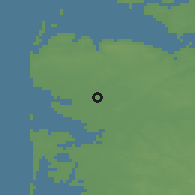 Shaded relief of the 47 km around Bækmarksbro, drawn from the GMTED2010 grid