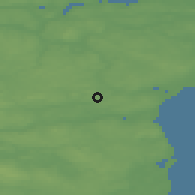 Shaded relief of the 47 km around Mundelstrup, drawn from the GMTED2010 grid