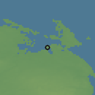 Shaded relief of the 47 km around Munkebo, drawn from the GMTED2010 grid