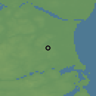 Shaded relief of the 47 km around Bælum, drawn from the GMTED2010 grid