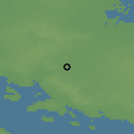 Shaded relief of the 47 km around Nørre Broby, drawn from the GMTED2010 grid