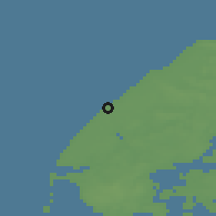 Shaded relief of the 47 km around Nørre Vorupør, drawn from the GMTED2010 grid