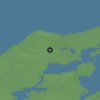 Shaded relief of the 47 km around Nors, drawn from the GMTED2010 grid
