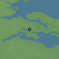 Shaded relief of the 48 km around Nybøl, drawn from the GMTED2010 grid