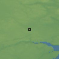 Shaded relief of the 47 km around Nyborg, drawn from the GMTED2010 grid