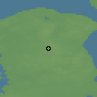 Shaded relief of the 47 km around Ny Hammersholt, drawn from the GMTED2010 grid