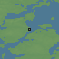 Shaded relief of the 47 km around Nykøbing, drawn from the GMTED2010 grid
