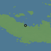 Shaded relief of the 48 km around Bandholm, drawn from the GMTED2010 grid