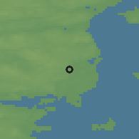 Shaded relief of the 47 km around Odder, drawn from the GMTED2010 grid