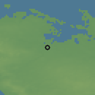 Shaded relief of the 47 km around Odense, drawn from the GMTED2010 grid