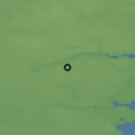 Shaded relief of the 47 km around Ødsted, drawn from the GMTED2010 grid