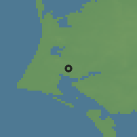Shaded relief of the 47 km around Oksbøl, drawn from the GMTED2010 grid