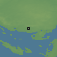 Shaded relief of the 47 km around Ollerup, drawn from the GMTED2010 grid