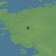 Shaded relief of the 47 km around Aarup, drawn from the GMTED2010 grid