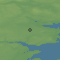 Shaded relief of the 47 km around Ølsted, drawn from the GMTED2010 grid