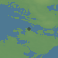 Shaded relief of the 48 km around Orehoved, drawn from the GMTED2010 grid