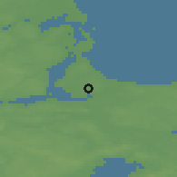 Shaded relief of the 47 km around Ørsted, drawn from the GMTED2010 grid