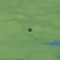 Shaded relief of the 47 km around Østbirk, drawn from the GMTED2010 grid