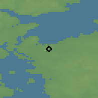 Shaded relief of the 47 km around Båring, drawn from the GMTED2010 grid