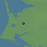 Shaded relief of the 47 km around Outrup, drawn from the GMTED2010 grid