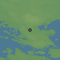 Shaded relief of the 47 km around Bårse, drawn from the GMTED2010 grid