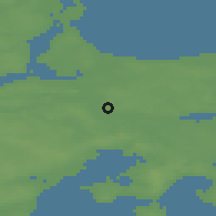 Shaded relief of the 47 km around Pindstrup, drawn from the GMTED2010 grid