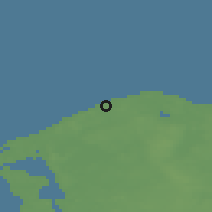 Shaded relief of the 47 km around Rågeleje, drawn from the GMTED2010 grid