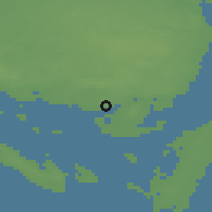 Shaded relief of the 47 km around Rantzausminde, drawn from the GMTED2010 grid